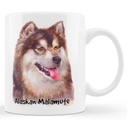 Kubek z psem rasy Alaskan Malamute. Wzór 1.