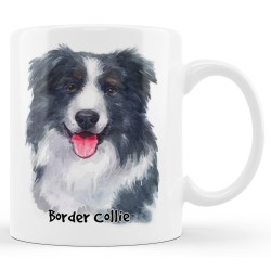 Kubek z psem rasy Border Collie.