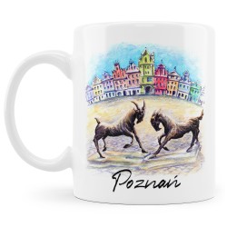 Kubek Poznań. Poznańskie koziołki na kubeczku.