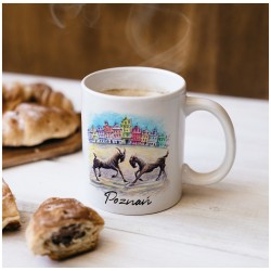 Kubek Poznań. Poznańskie koziołki na kubeczku.