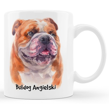 Kubek z psem rasy Buldog Angielski.
