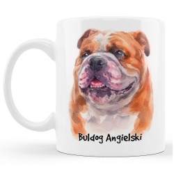 Kubek z psem rasy Buldog Angielski. Wzór 4.