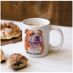 Kubek z psem rasy Buldog Angielski. Wzór 4.