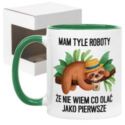 Kubek z leniwcem mam tyle roboty że nie wiem co olać
