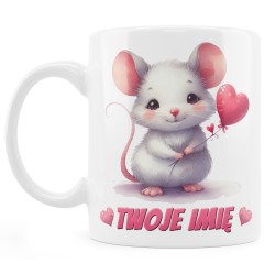 Kubek z myszką na walentynki Twoje imię
