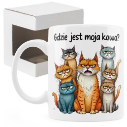 Kubek z kotami „Gdzie jest moja kawa?”