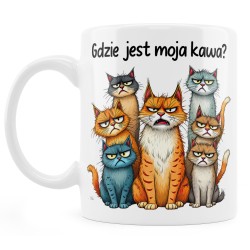 Kubek z kotami „Gdzie jest moja kawa?”