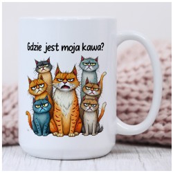 Kubek z kotami „Gdzie jest moja kawa?”