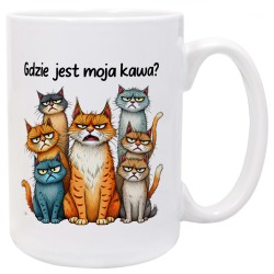 Kubek z kotami „Gdzie jest moja kawa?”