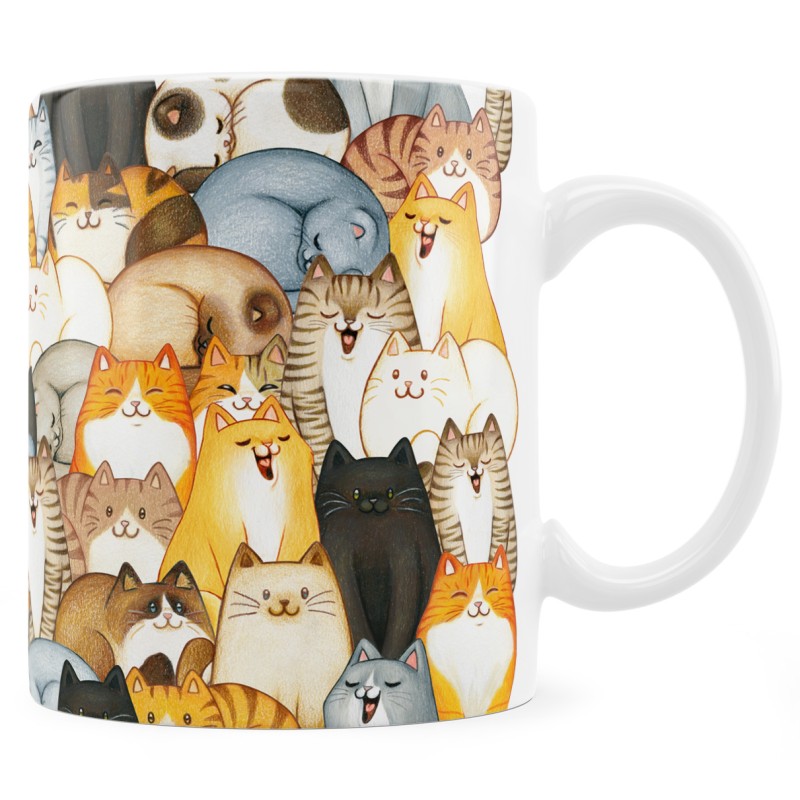 Kubek w koty. Dla miłośnika kotów.