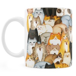 Kubek w koty. Dla miłośnika kotów.