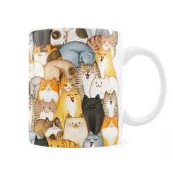 Kubek w koty. Dla miłośnika kotów.