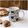 Kubek w czarne koty. Dla miłośnika kotów.