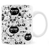 Kubek w czarne koty. Dla miłośnika kotów.