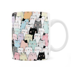 Kubek w koty. Dla miłośnika kotów.