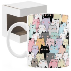 Kubek w koty. Dla miłośnika kotów.