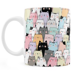 Kubek w koty. Dla miłośnika kotów.