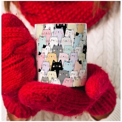 Kubek w koty. Dla miłośnika kotów.