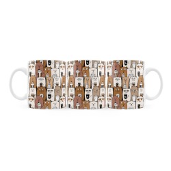 Kubek w koty pijące kawę. Dla miłośnika kotów.