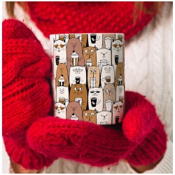 Kubek w koty pijące kawę. Dla miłośnika kotów.