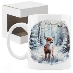 Kubek zimowy z sarenką - seria zimowe leśne zwierzęta
