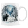 Kubek zimowy z niedźwiedziem - Seria leśne dzikie zwierzęta