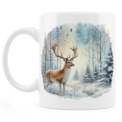 Kubek zimowy z jeleniem - Seria leśne dzikie zwierzęta
