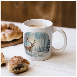 Kubek zimowy z jeleniem - Seria leśne dzikie zwierzęta