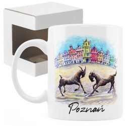 Kubek Poznań. Poznańskie koziołki na kubeczku.