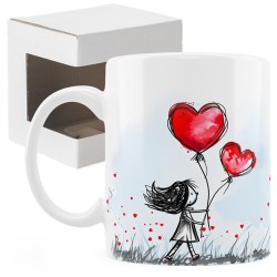 Kubek Dziewczynka z balonami w kształcie serc