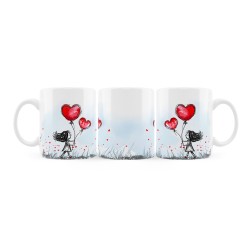 Kubek Dziewczynka z balonami w kształcie serc