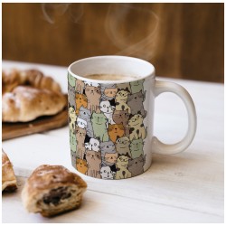 Kubek z kolorowymi kotami – prezent dla kociarzy!