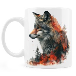 Kubek z wilkiem. Seria leśne dzikie zwierzęta