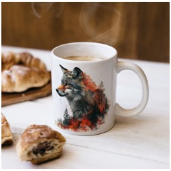Kubek z wilkiem. Seria leśne dzikie zwierzęta