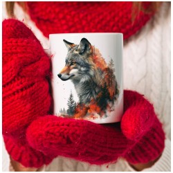 Zestaw 4 kubków leśnych Wilk, Lis, Zając, Wiewiórka