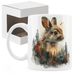 Zestaw 4 kubków leśnych Wilk, Lis, Zając, Wiewiórka