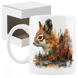 Zestaw 4 kubków leśnych Wilk, Lis, Zając, Wiewiórka