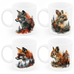 Zestaw 4 kubków leśnych...