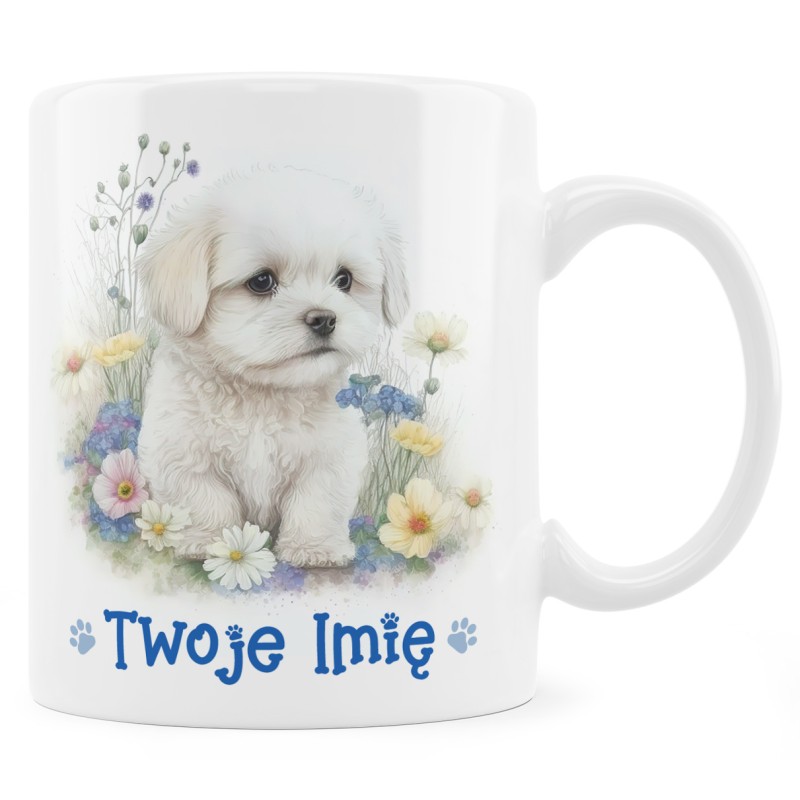 Kubek z maltańczykiem – personalizowany