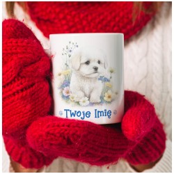 Kubek z maltańczykiem – personalizowany