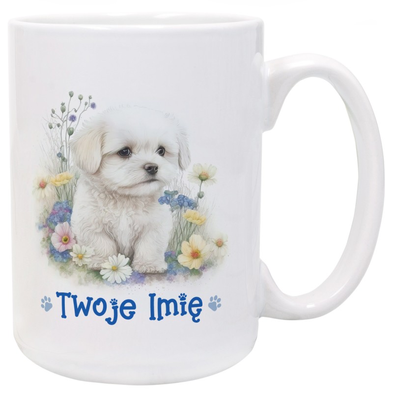 Kubek z maltańczykiem – personalizowany