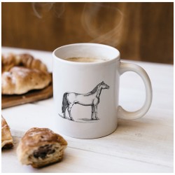 Kubek z koniem- grafika w stylu vintage